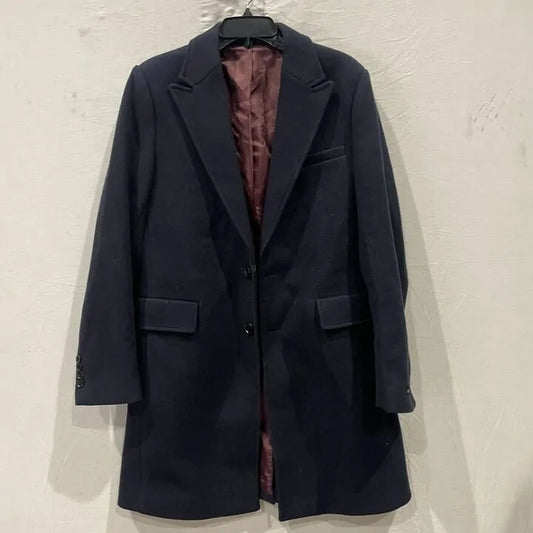 Gianni Feraud - Navy Sirus Wool Blend Coat Size: 40