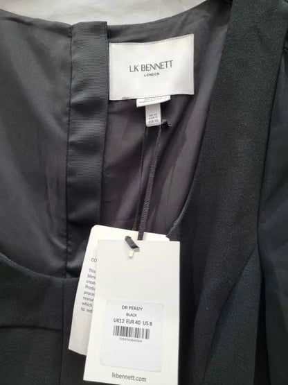 L K Bennett - Black Perdy Belted Dress Size: Uk 12