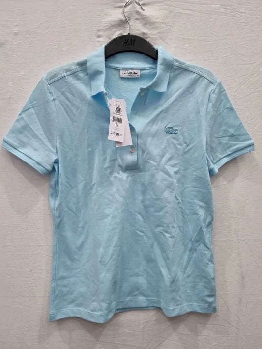 Lacoste - Blue Slim Fit Stretch Mini Piqué Polo Shirt Size: Uk 14
