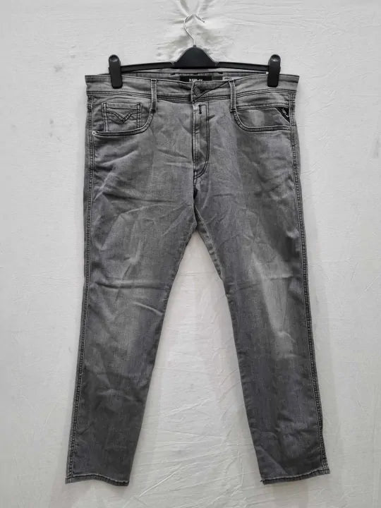 Replay Grey Anbass Powerstretch Jeans Size: W36X L32