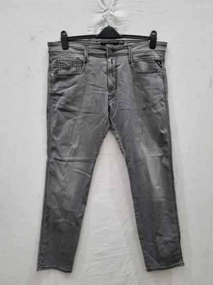 Replay Grey Anbass Powerstretch Jeans Size: W36X L32