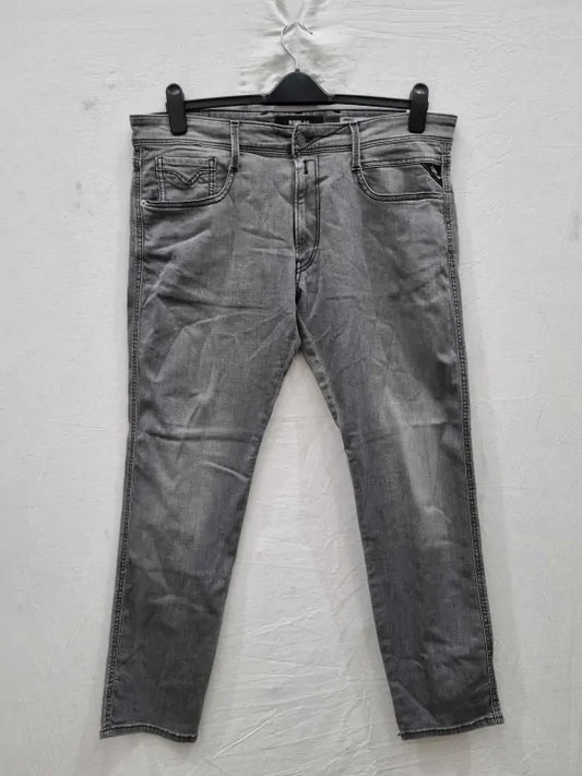 Replay Grey Anbass Powerstretch Jeans Size: W36X L32