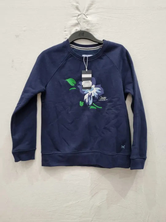 Crew Clothing - Navy Graphic Crew Neck Sweatshirt  Size: UK 10