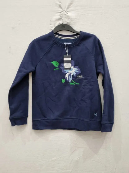 Crew Clothing - Navy Graphic Crew Neck Sweatshirt  Size: UK 10