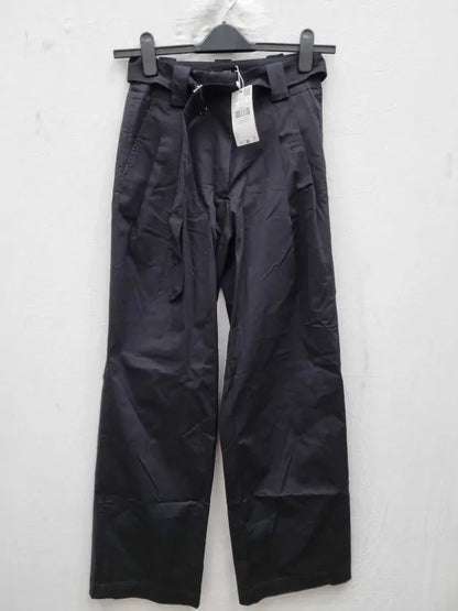 Mango - Black Trousers With Belt Loops Size: 36