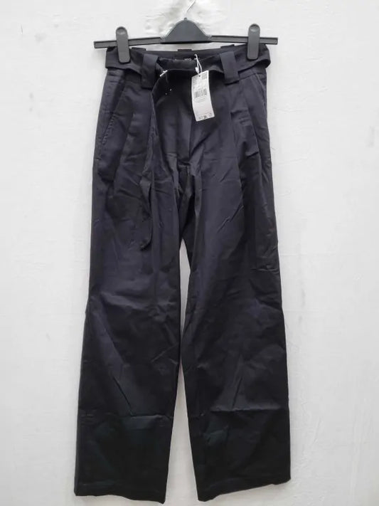 Mango - Black Trousers With Belt Loops Size: 36