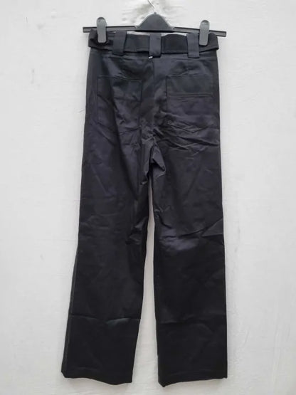Mango - Black Trousers With Belt Loops Size: 36