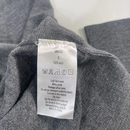 N°· Eleven-Charcoal Merino Wool Fine Knit Top Size: Small