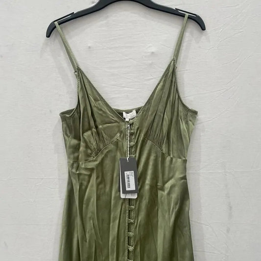Ghost-L-White-Sage Jada Midi Dress Size: Large