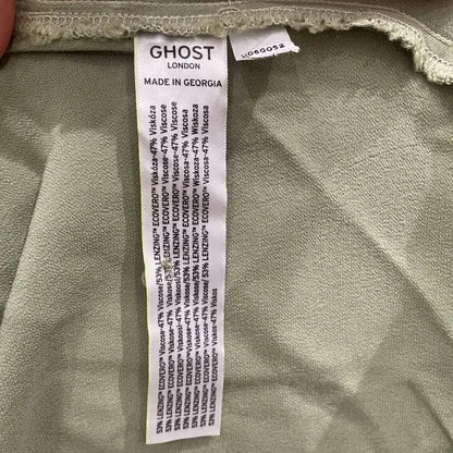 Ghost-L-White-Sage Jada Midi Dress Size: Large