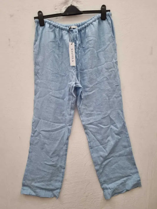 N°· Eleven Ocean Blue Linen Pull On Trouser Size: Large