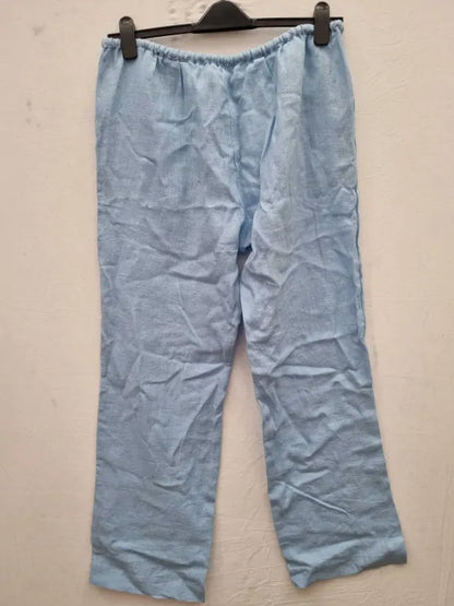 N°· Eleven Ocean Blue Linen Pull On Trouser Size: Large