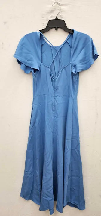 Reiss - Blue Eleni Cap Sleeve Occasion Dress - Blue Size: Uk8