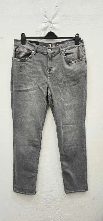 7 For All Mankind - Grey Slimmy Straight Jeans - Grey Size: 38