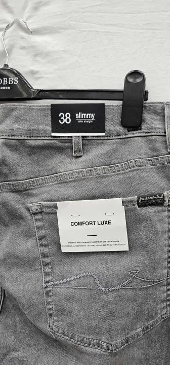 7 For All Mankind - Grey Slimmy Straight Jeans - Grey Size: 38