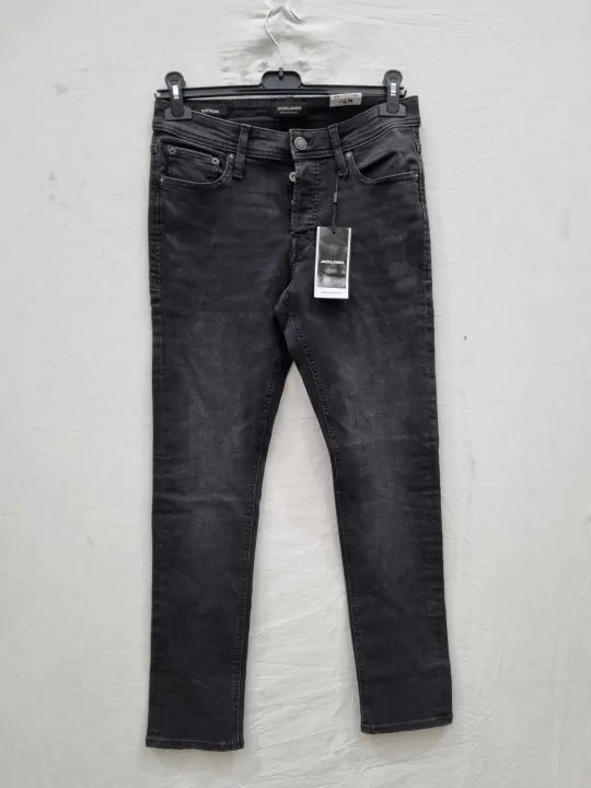 Jack & Jones - Black Denim Cotton Blend Jeans  Size: 32X34
