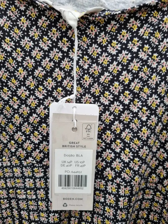 Boden Frill Detail Jersey Midi Dress Size: UK 14