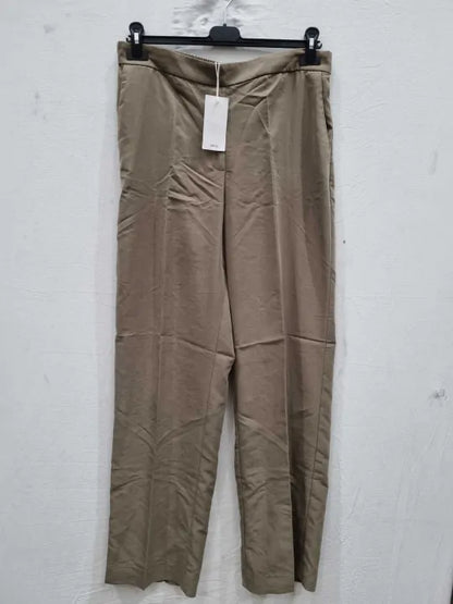 Mango Khaki Modal Suit Trousers Size: Large