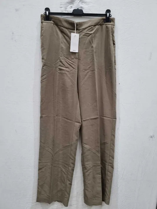 Mango Khaki Modal Suit Trousers Size: Large