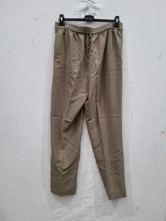 Mango Khaki Modal Suit Trousers Size: Large