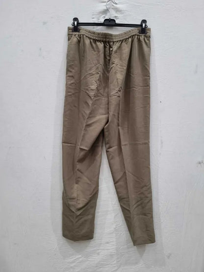 Mango Khaki Modal Suit Trousers Size: Large