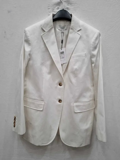 Reiss - White Harper Cotton Blazer  Size: UK 14