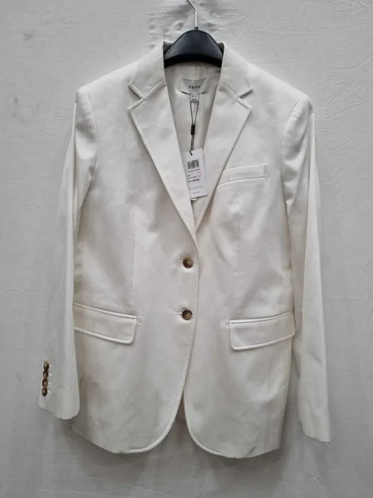 Reiss - White Harper Cotton Blazer  Size: UK 14