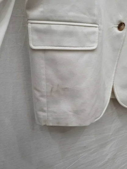 Reiss - White Harper Cotton Blazer  Size: UK 14