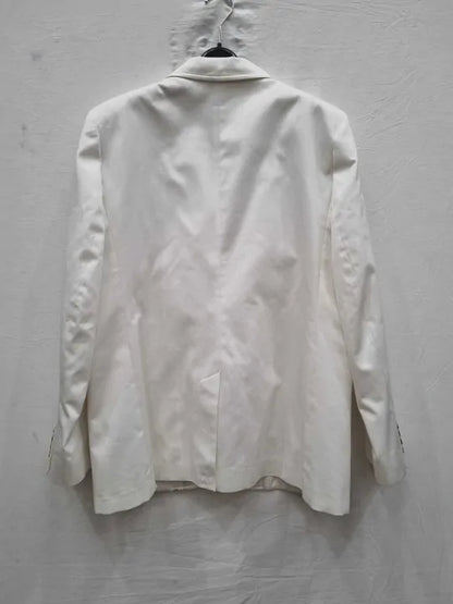 Reiss - White Harper Cotton Blazer  Size: UK 14