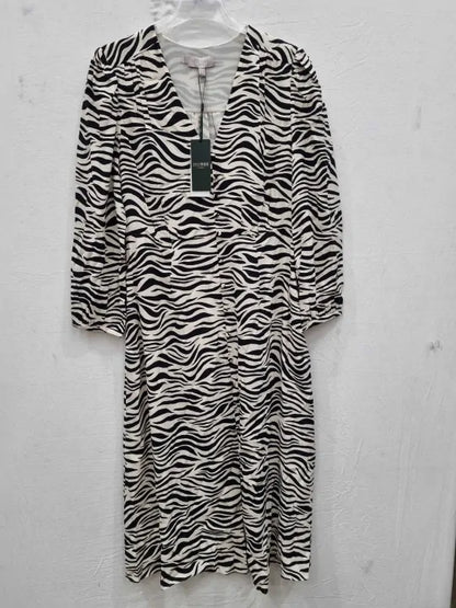 Hobbs London - Zebra Print Indria Midi Dress Size: Uk 10