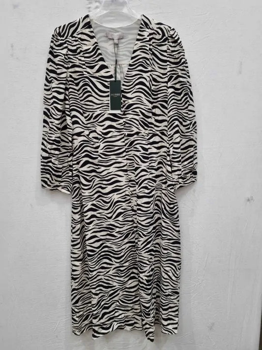 Hobbs London - Zebra Print Indria Midi Dress Size: Uk 10