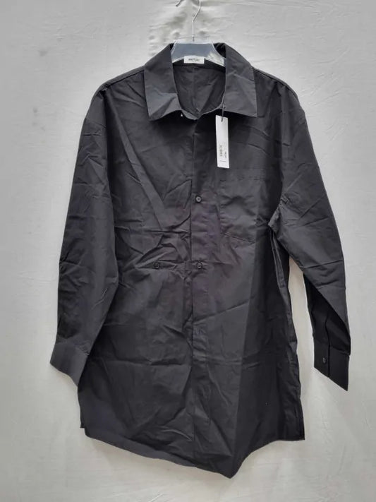 Replay - Black Belted Cotton Maxi Shirt Size: Medium