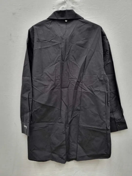 Replay - Black Belted Cotton Maxi Shirt Size: Medium