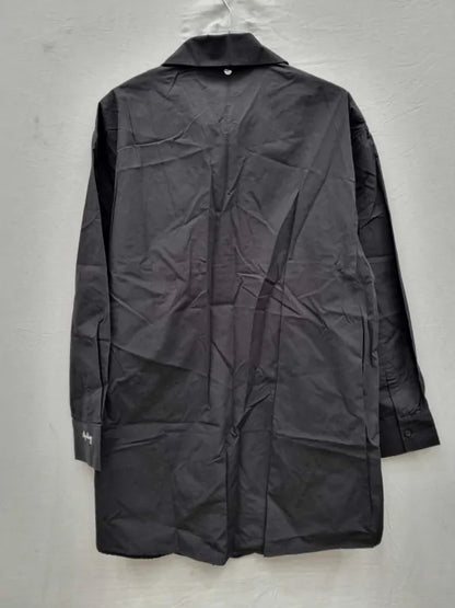 Replay - Black Belted Cotton Maxi Shirt Size: Medium