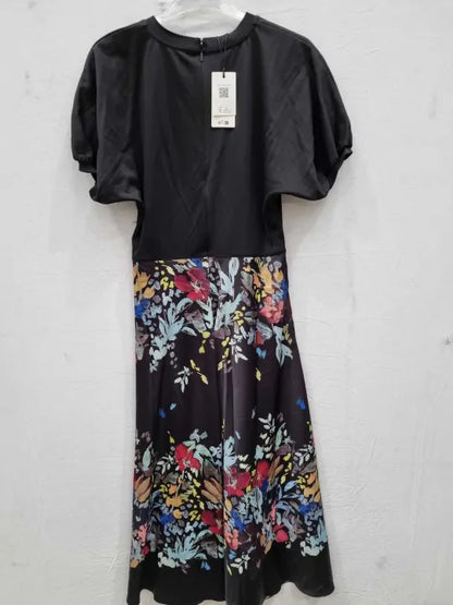 Ted Baker - Black Maulina Ponte Dress With Midi Skirt Size: 3