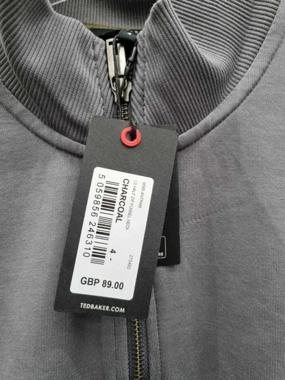 Ted Baker - Charcoal Grey Antram Quarter Zip Jumper Size: Large