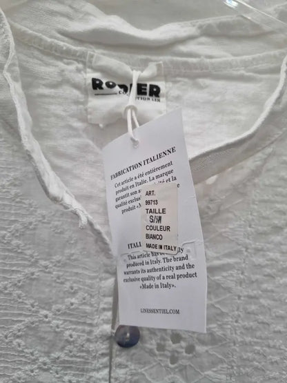 Rodier Beige Cutwork Linen Mini Dress Size: S/M