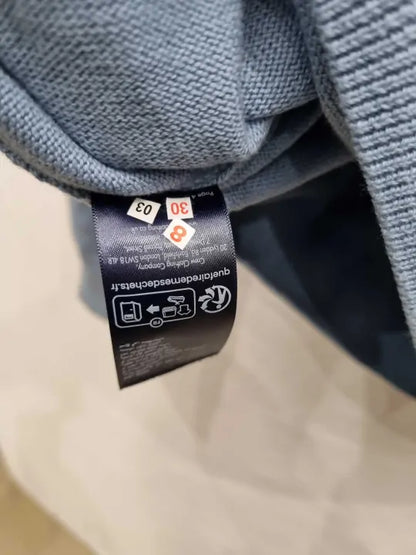 Crew Clothing - Blue 1/2 Zip Fine Cotton Jumper  Size: Large