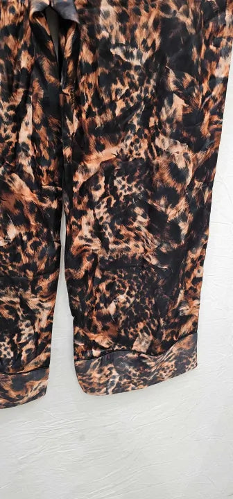 All Saints - Brown Printed Sofi Silk Blend Spark Pyjama Trousers - Brown Size: L