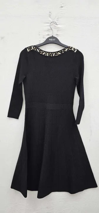 Hobbs London - Black Emily Knitted Sequin Dress - Black Size: 8