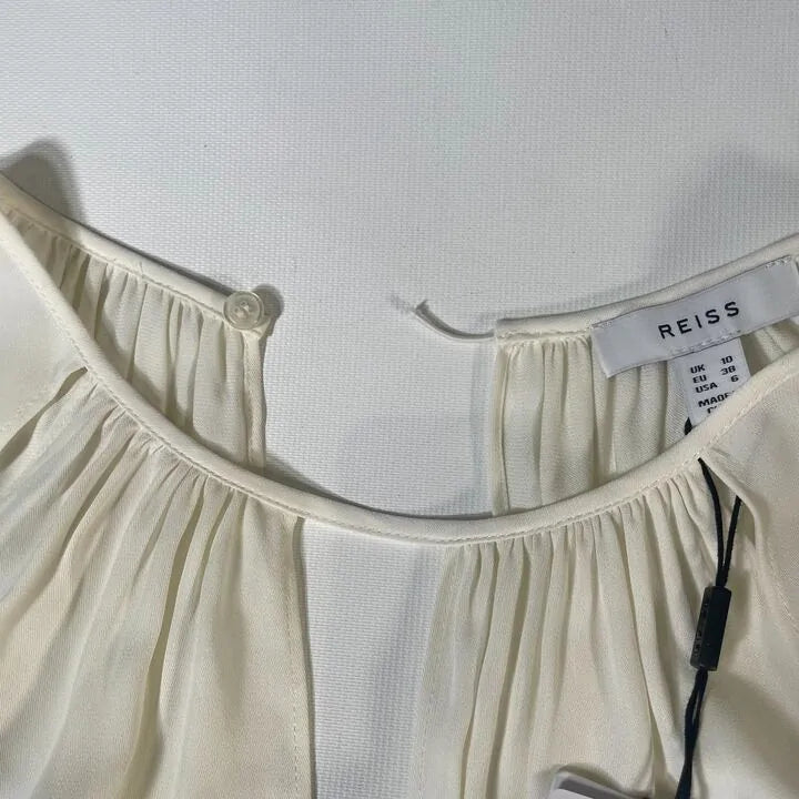 Reiss - Ivory Gracie Cut Out Detail Blouse Size: UK 10