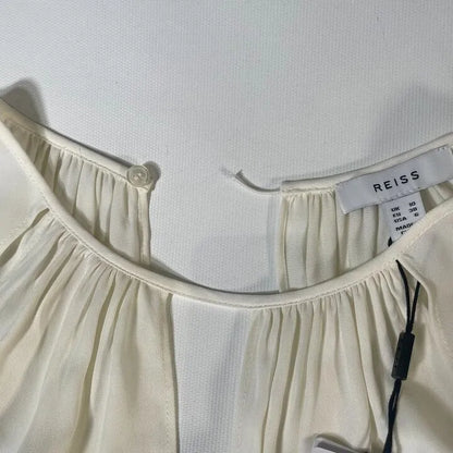 Reiss - Ivory Gracie Cut Out Detail Blouse Size: UK 10
