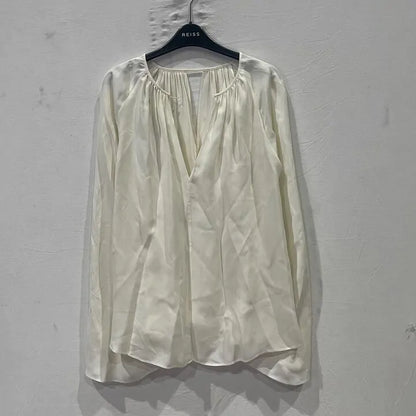 Reiss - Ivory Gracie Cut Out Detail Blouse Size: UK 10