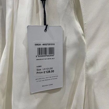 Reiss - Ivory Gracie Cut Out Detail Blouse Size: UK 10