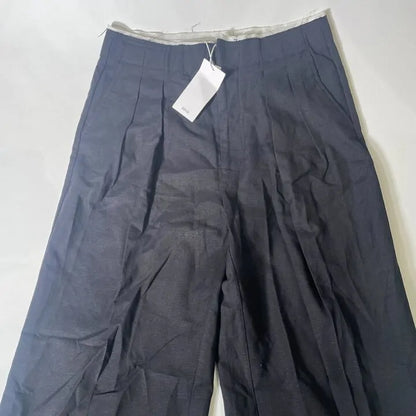 Mango - 12-Black Linen Blend Trousers  Size: Uk 8