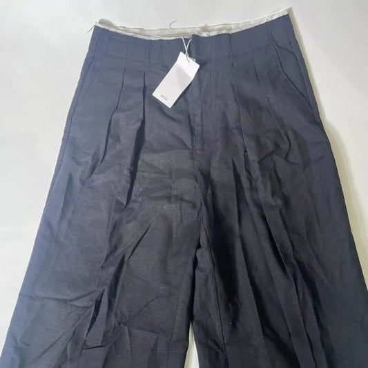 Mango - 12-Black Linen Blend Trousers  Size: Uk 8
