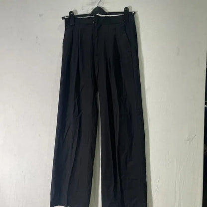 Mango - 12-Black Linen Blend Trousers  Size: Uk 8
