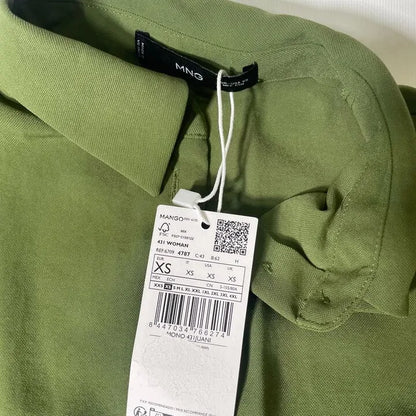 Mango - Green Bow Long Jumpsuit Size: Xs