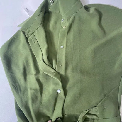 Mango - Green Bow Long Jumpsuit Size: Xs