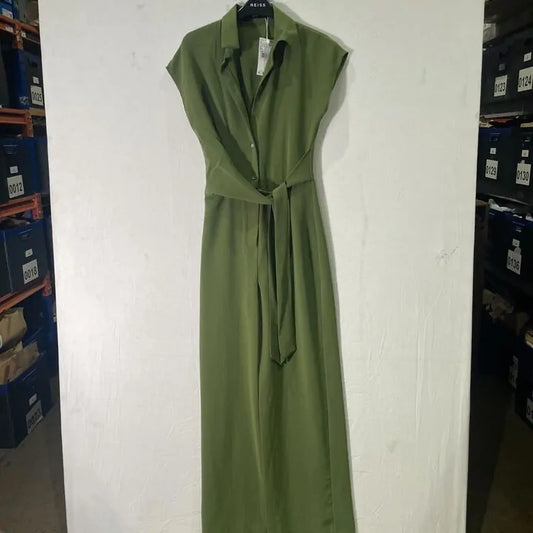 Mango - Green Bow Long Jumpsuit Size: Xs
